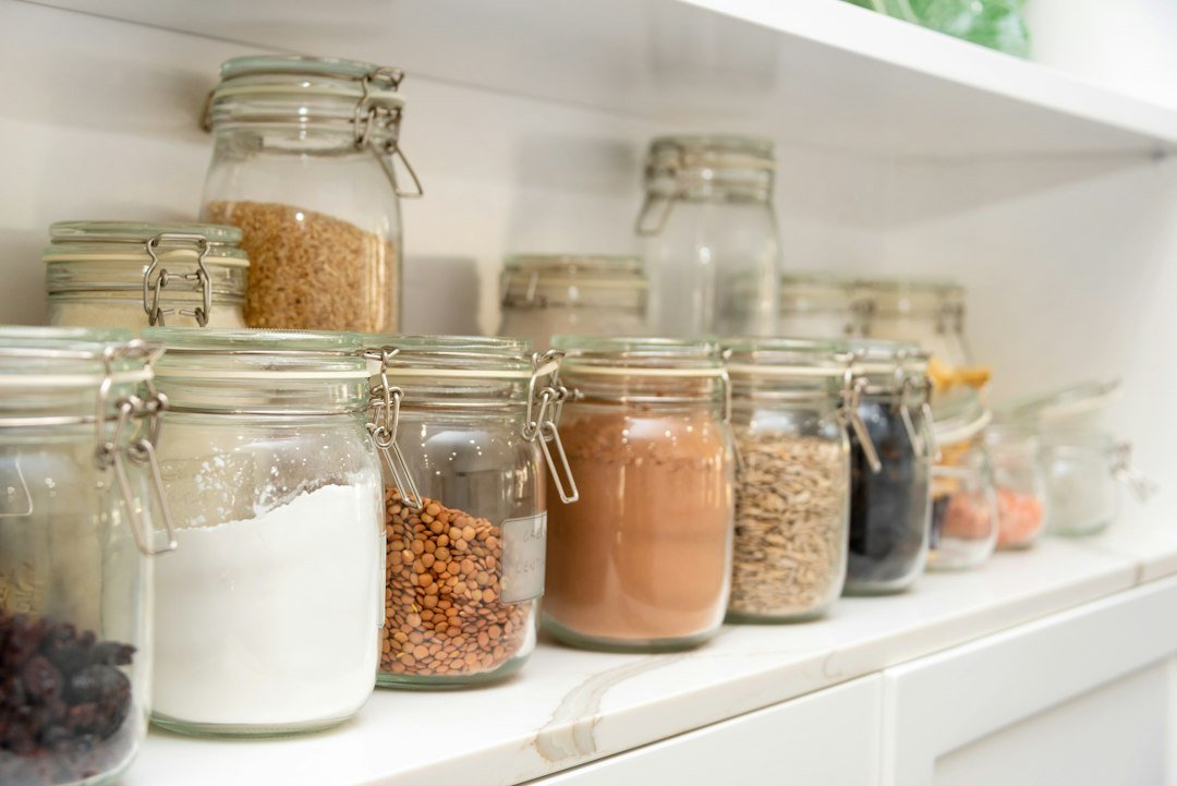 Assortment of natural pantry ingredients