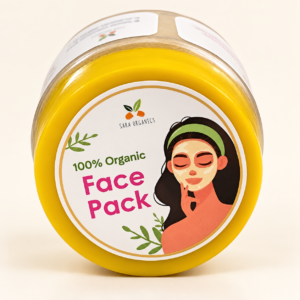 Sara Organics Natural Face Pack jar on a clean studio background
