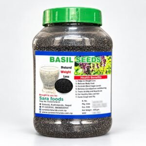 Authentic Basil Seeds packaging on a neutral studio background