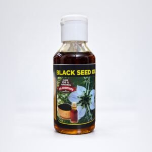 Sara Black Seed Oil in its authentic packaging with original photographed label, on a neutral studio background.