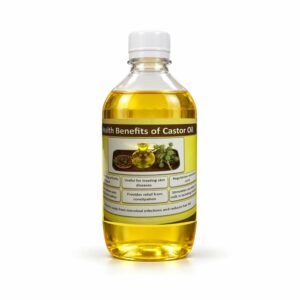 Castor Oil — Studio Product Photograph with its authentic photographed label on a neutral studio background