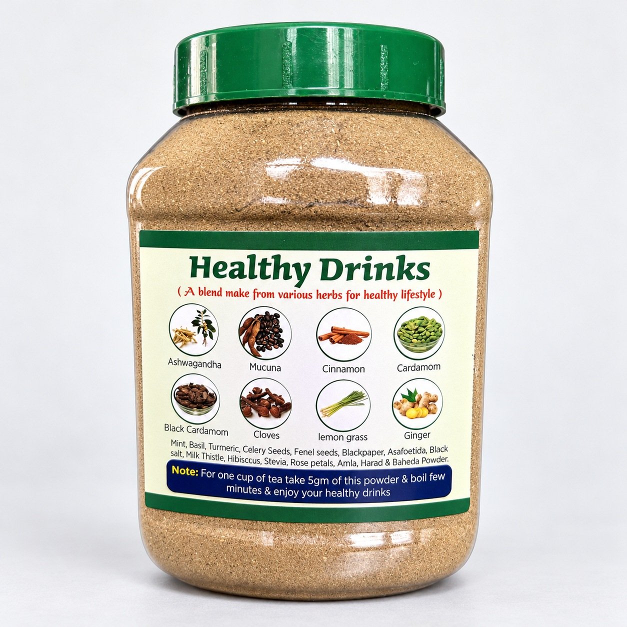 Authentic Healthy Drinks – 500 g packaging on a neutral studio background