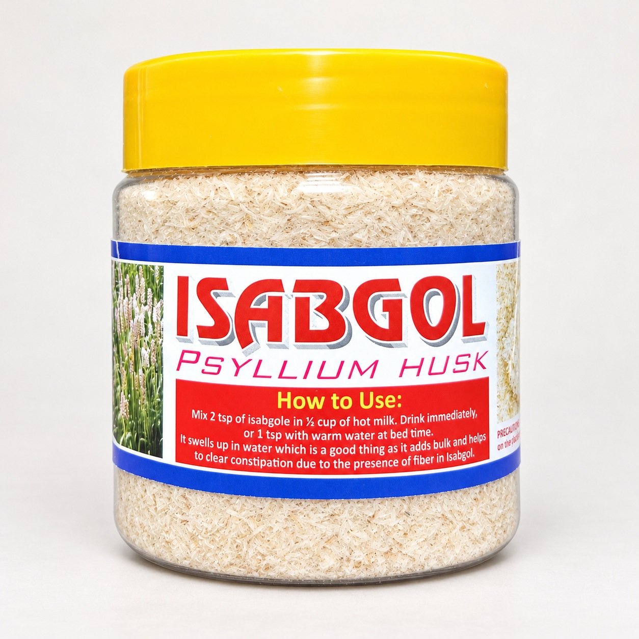 Authentic Isabgol ( Psyllium Husk ) packaging on a neutral studio background