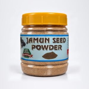 Sara Jamun Seed Powder in its authentic packaging with original photographed label, on a neutral studio background.