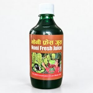Authentic Noni Fresh Juice packaging on a neutral studio background
