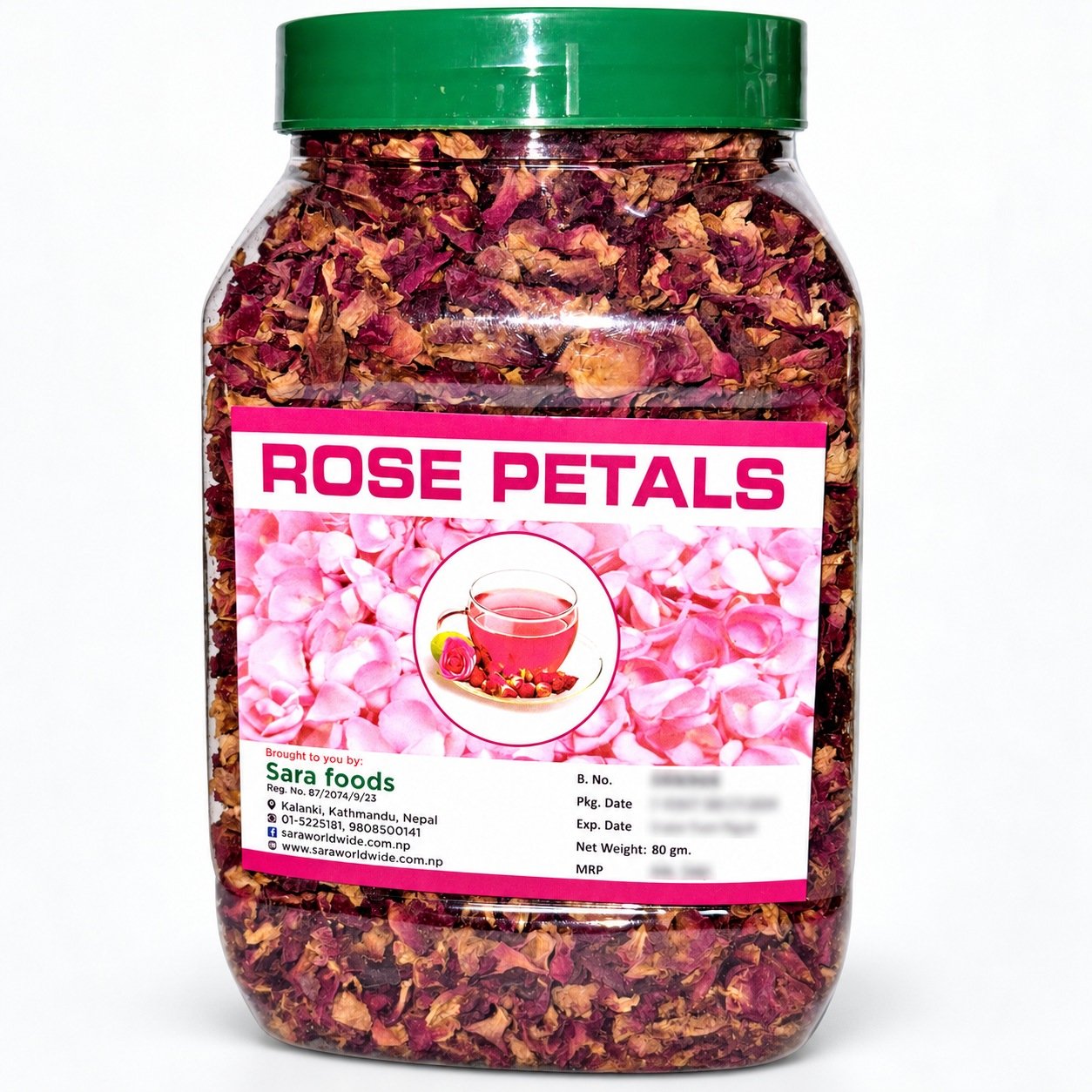 Authentic Rose Tea packaging on a neutral studio background