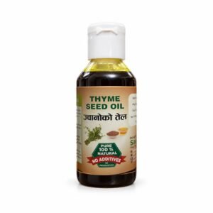Thyme Seed Oil — Studio Product Photograph with its authentic photographed label on a neutral studio background