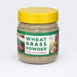 Authentic Wheatgrass Powder packaging on a neutral studio background